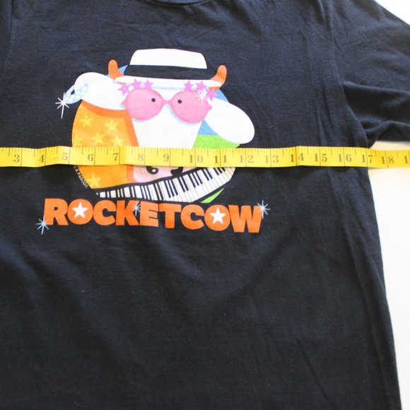 Rocket Man cows  black Tee - Picture 7 of 8